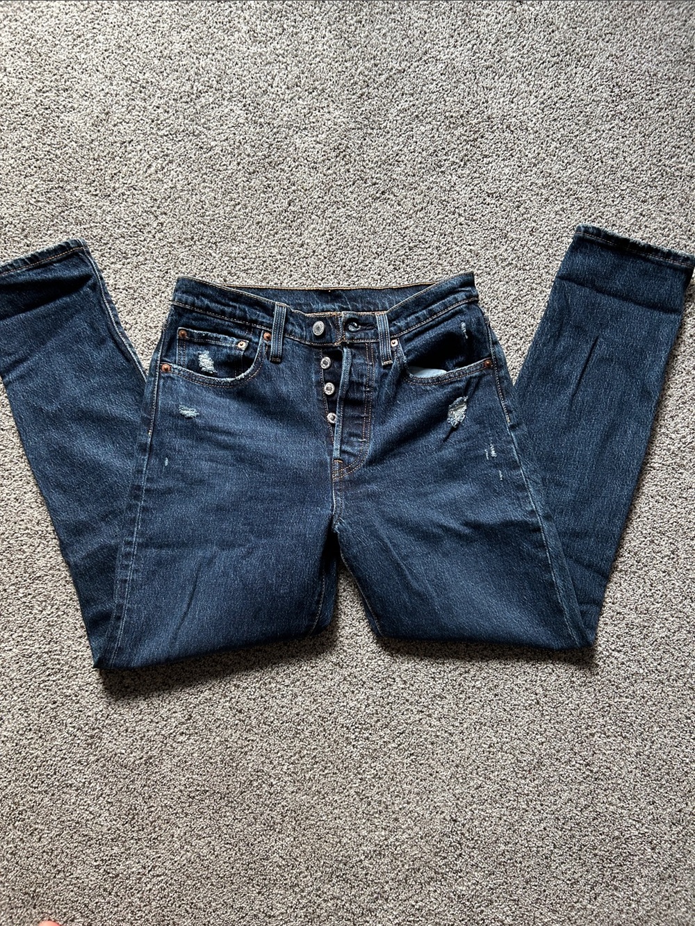 Levi's Dark Blue Skinny Jeans with Button Fly